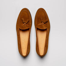 Load image into Gallery viewer, 16-583-TAB FRANCO Suede Calfskin Tassel Loafer, Tobacco
