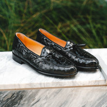 Load image into Gallery viewer, 13-581-BLK FRANCO Ostrich Tassel Loafer, Black
