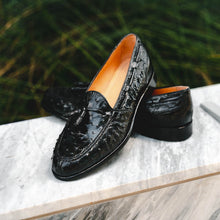 Load image into Gallery viewer, 13-581-BLK FRANCO Ostrich Tassel Loafer, Black

