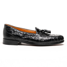 Load image into Gallery viewer, 13-581-BLK FRANCO Ostrich Tassel Loafer, Black

