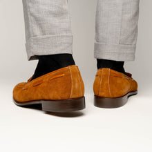 Load image into Gallery viewer, 16-583-TAB FRANCO Suede Calfskin Tassel Loafer, Tobacco
