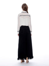 Load image into Gallery viewer, Frayed Raw Hem Wide Leg Slouchy Denim Pants
