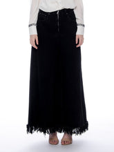 Load image into Gallery viewer, Frayed Raw Hem Wide Leg Slouchy Denim Pants
