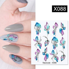 Load image into Gallery viewer, French Line Nail Water Decal Flower Marble Leaf Girl Stickers on Nails Water Ink Transfer Slider Nail Stickers Decor Kids Nails Art Decoration Nail Strips Shiny French Tip Guides Stickers French Nail Stickers Form Fringe Guides
