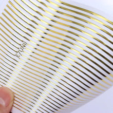 Load image into Gallery viewer, French Rose Gold Striping Tape Nail Design Stripe Lines Geometry 3D Sticker for Nails Gel Polish Sticker Decals for Manicuring Decorations Manicure Stickers Decals Silver Strip Line Nail Decal Self-Adhesive 3D Wave Decal Decoration Metallic Curve Design
