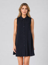 Load image into Gallery viewer, Front button open back sleeveless mini dress
