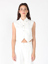 Load image into Gallery viewer, Front Button Open-Bottom Hem Sleeveless Top
