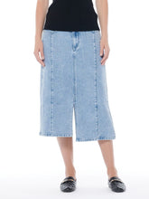 Load image into Gallery viewer, Front &amp; Side Slit Straight Cut Midi Denim Skirt
