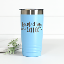Load image into Gallery viewer, Fueled By Coffee 20 oz Engraved Tumbler
