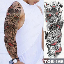 Load image into Gallery viewer, Full Arm Temporary Tattoos 8 Sheets and Half Arm Shoulder Waterproof Tattoos Elegant Large Lion Sleeve Sticker Tattoo Waterproof Temporary Big Wolf Tatoos For Men and Women
