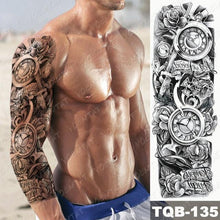 Load image into Gallery viewer, Full Arm Temporary Tattoos 8 Sheets and Half Arm Shoulder Waterproof Tattoos Elegant Large Lion Sleeve Sticker Tattoo Waterproof Temporary Big Wolf Tatoos For Men and Women
