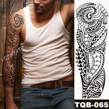 Load image into Gallery viewer, Full Arm Temporary Tattoos 8 Sheets and Half Arm Shoulder Waterproof Tattoos Elegant Large Lion Sleeve Sticker Tattoo Waterproof Temporary Big Wolf Tatoos For Men and Women
