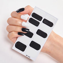 Load image into Gallery viewer, Full Cover Nail Stickers Nail Polish Nail Decoration Nails Sticker Designer Self Adhesive Nail Sticker Creative Nail Art Sticker Sticker Nail Decorations Accessories Metal Curve Stripe Lines Design Letter Nail Sticker Adhesive Decoration Template
