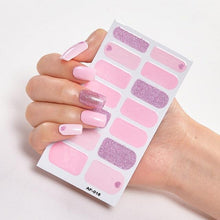 Load image into Gallery viewer, Full Cover Nail Stickers Nail Polish Nail Decoration Nails Sticker Designer Self Adhesive Nail Sticker Creative Nail Art Sticker Sticker Nail Decorations Accessories Metal Curve Stripe Lines Design Letter Nail Sticker Adhesive Decoration Template
