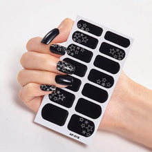 Load image into Gallery viewer, Full Cover Nail Stickers Nail Polish Nail Decoration Nails Sticker Designer Self Adhesive Nail Sticker Creative Nail Art Sticker Sticker Nail Decorations Accessories Metal Curve Stripe Lines Design Letter Nail Sticker Adhesive Decoration Template
