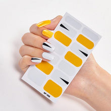 Load image into Gallery viewer, Full Cover Nail Stickers Nail Polish Nail Decoration Nails Sticker Designer Self Adhesive Nail Sticker Creative Nail Art Sticker Sticker Nail Decorations Accessories Metal Curve Stripe Lines Design Letter Nail Sticker Adhesive Decoration Template
