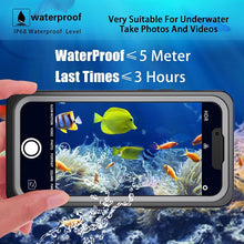 Load image into Gallery viewer, Full Sealed Underwater Case For iPhone 14 13 12 Pro Max Mini 11 XS Max XR 6 7 8 Plus 5 Waterproof Diving Swim Cover Waterproof Case for iPhone Slim Fit Snow Resistant Case Strong Phone Case &amp; Screen Protector
