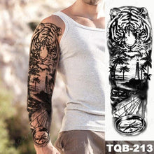Load image into Gallery viewer, Full Women Man Realistic Waterproof Temporary Tattoo Tiger Stickers Luxury Big Design For Arm Thigh

