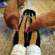 Load image into Gallery viewer, Funny Chicken Long Socks Fashion Cotton Funny 3D Unisex Over Knee High Socks Halloween Christmas Cartoon Gift Socks Fun Thigh Highs Chicken Legs Socks For Men And Women

