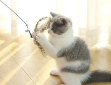 Load image into Gallery viewer, Funny Feather Bird with Bell Cat Stick Toy for Kitten Playing Teaser Wand Toy Cat Supplies Interactive Wiggle Moving Cat Kicker Toy with Plush Interactive Cat Toys Fun Toy For Cat Exercise

