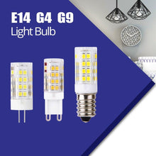 Load image into Gallery viewer, G9 G4 E14 LED Bulb 5W AC220V LED Corn Lamp SMD 2835 51LEDs White / Warm white Replace halogen lamp 1PCS Bulb Dimmable 4W, 40 Watt T4 G9 Halogen Equivalent, 2700K Soft Warm White, 120V No-Flicker, Chandelier Lighting
