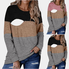 Load image into Gallery viewer, Chic Colorblock Nursing Crew T-Shirt - # BAGE211510106-NURSG
