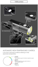Load image into Gallery viewer, GACIRON 400-1800 Lumens Bicycle Front Light USB Rechargeable Cycling Headlight Flashlight MTB Road Bike Waterproof LED Head Lamp
