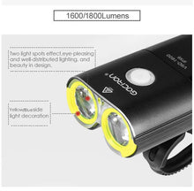 Load image into Gallery viewer, GACIRON 400-1800 Lumens Bicycle Front Light USB Rechargeable Cycling Headlight Flashlight MTB Road Bike Waterproof LED Head Lamp
