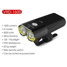 Load image into Gallery viewer, GACIRON 400-1800 Lumens Bicycle Front Light USB Rechargeable Cycling Headlight Flashlight MTB Road Bike Waterproof LED Head Lamp
