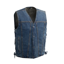 Load image into Gallery viewer, Gambler Men's Motorcycle Denim Vest
