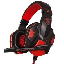 Load image into Gallery viewer, Gaming Red Black Wired Headset Stereo Gamer Headphone  Noise Cancelling Over Ear Headphones With Mic LED Light Bass Surround Soft Memory Earmuffs For Laptop
