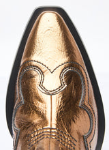 Load image into Gallery viewer, Ganni Women Mid Shaft Embroidered Metallic Western Boots
