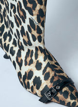 Load image into Gallery viewer, Ganni Women Leopard Eyelets Slouchy High Shaft Boots
