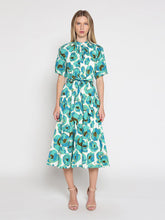 Load image into Gallery viewer, Gathered neck floral print belt dress
