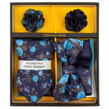 Load image into Gallery viewer, Vittorio Farina Gift Box (Necktie, Bow Tie, Pocket Squares and Flower Lapel Pin)

