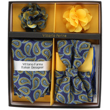 Load image into Gallery viewer, Vittorio Farina Gift Box (Necktie, Bow Tie, Pocket Squares and Flower Lapel Pin)

