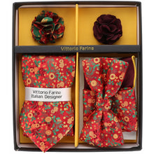 Load image into Gallery viewer, Vittorio Farina Gift Box (Necktie, Bow Tie, Pocket Squares and Flower Lapel Pin)
