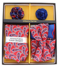 Load image into Gallery viewer, Vittorio Farina Gift Box (Necktie, Bow Tie, Pocket Squares and Flower Lapel Pin)
