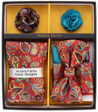 Load image into Gallery viewer, Vittorio Farina Gift Box (Necktie, Bow Tie, Pocket Squares and Flower Lapel Pin)
