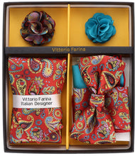 Load image into Gallery viewer, Vittorio Farina Gift Box (Necktie, Bow Tie, Pocket Squares and Flower Lapel Pin)
