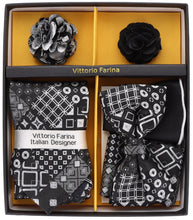 Load image into Gallery viewer, Vittorio Farina Gift Box (Necktie, Bow Tie, Pocket Squares and Flower Lapel Pin)
