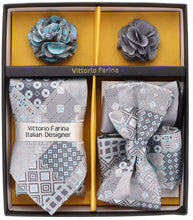 Load image into Gallery viewer, Vittorio Farina Gift Box (Necktie, Bow Tie, Pocket Squares and Flower Lapel Pin)
