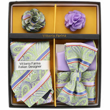 Load image into Gallery viewer, Vittorio Farina Gift Box (Necktie, Bow Tie, Pocket Squares and Flower Lapel Pin)
