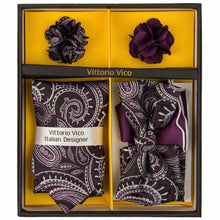 Load image into Gallery viewer, Vittorio Farina Gift Box (Necktie, Bow Tie, Pocket Squares and Flower Lapel Pin)
