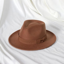 Load image into Gallery viewer, Gentleman New Fashion Men Fedoras Hat Jazz Hat With Bow Tie Fedora Hats Fashionable Classic Wide Brim  Hat Elegant Soft Outdoor Cap Casual Hat For Daily Wear
