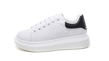 Load image into Gallery viewer, Genuine Leather Women Platform Sneakers Autumn Fashion Sports Little White Shoes Platform Flats Casual Lace Up Woman Comfort Walking Sneakers
