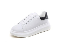 Load image into Gallery viewer, Genuine Leather Women Platform Sneakers Autumn Fashion Sports Little White Shoes Platform Flats Casual Lace Up Woman Comfort Walking Sneakers
