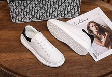 Load image into Gallery viewer, Genuine Leather Women Platform Sneakers Autumn Fashion Sports Little White Shoes Platform Flats Casual Lace Up Woman Comfort Walking Sneakers
