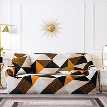 Load image into Gallery viewer, Geometric Sofa Covers Stretch Plaid Sofa Slipcovers for Living Room Elastic Sofa Cover Couch Armchair Cover Towel 1 2 3 4 Seater Slipcover For Sofas Loveseat Armchair Living Room Universal Furniture
