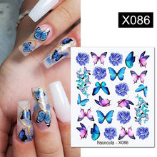 Load image into Gallery viewer, Geometry Line Stripe Nail Sticker Floral Butterfly Design Water Decals Slider Wraps Decoration Nail Art Accessories Water Transfer Nail Decals Sticker For Pretty Girl Self-Adhesive Nail Decals Designer Nail Stickers for Acrylic Decal Decoration
